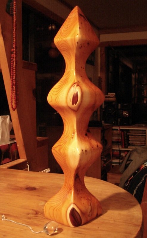 Yew Tree Wood Sculpture: Sacred Totem